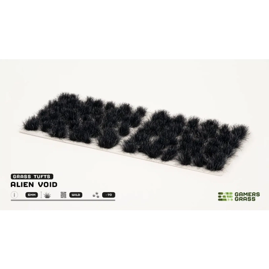Gamers Grass Grass Tufts – 6 mm – Alien Void (Wild) | Czarne kępki trawy do dioram fantasy i sci-fi